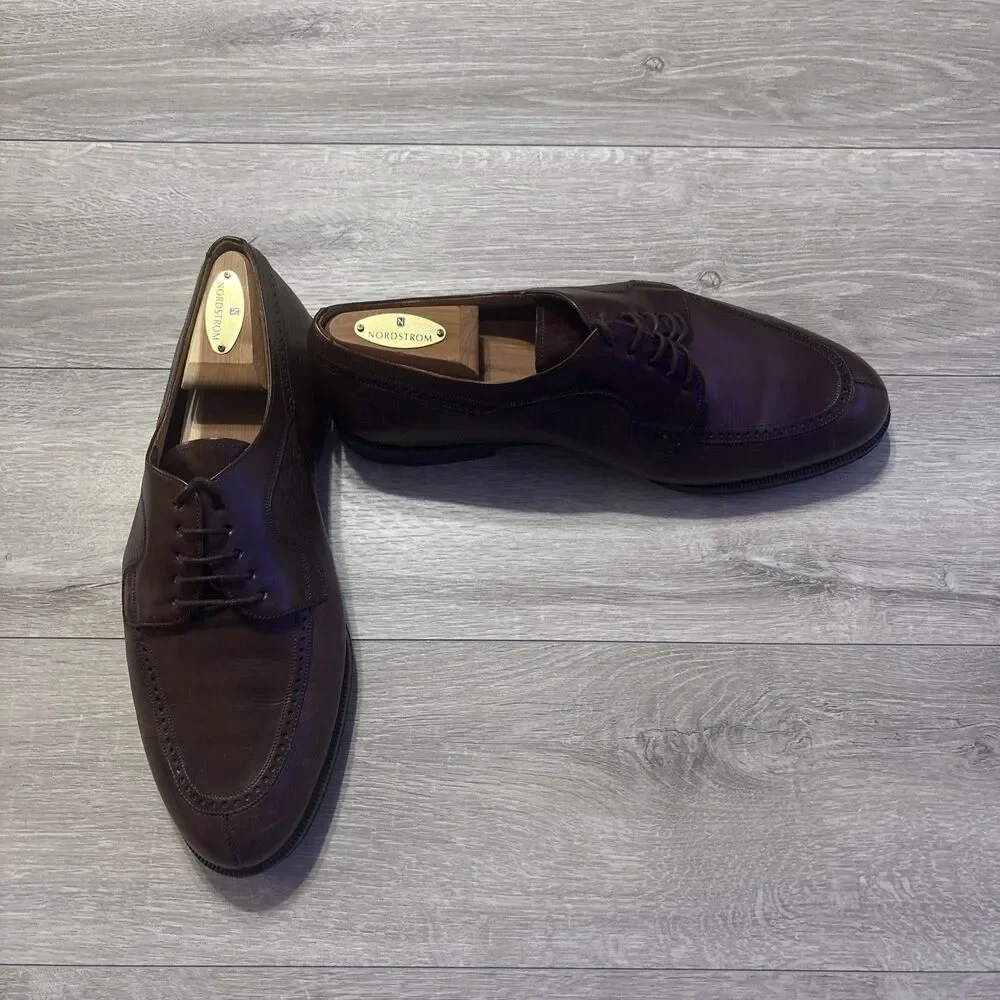 Mezlan Handmade Spain Dress Shoes Leather Brown Pre-Owned 10 W
